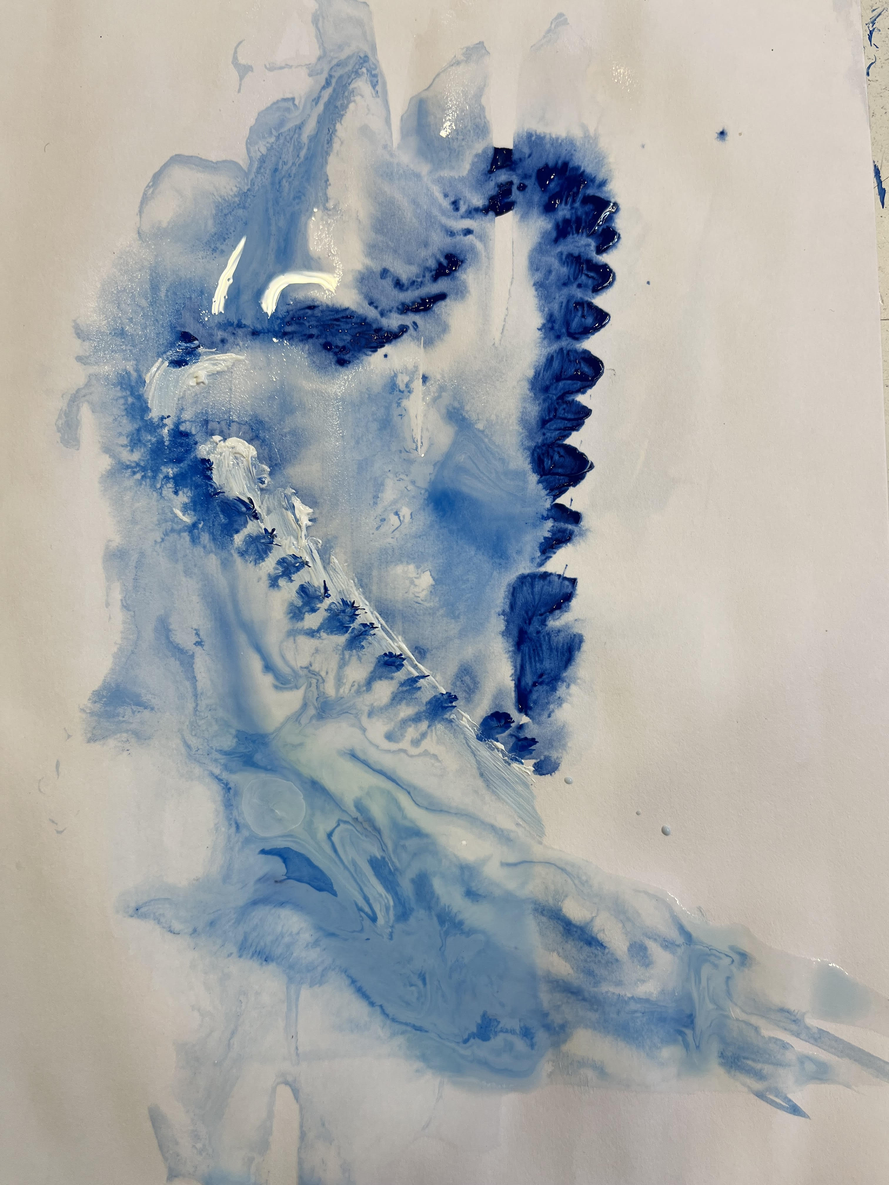 Blue Surrender watercolour original artwork